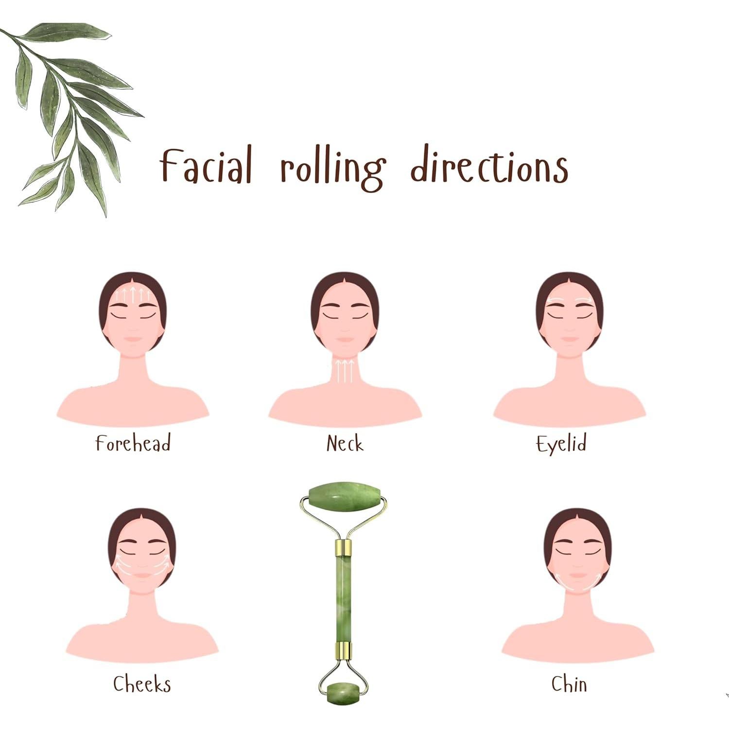 Juego de Gua Sha y Rodillo de Jade AEFRA - Cuidado Facial Antienvejecimiento