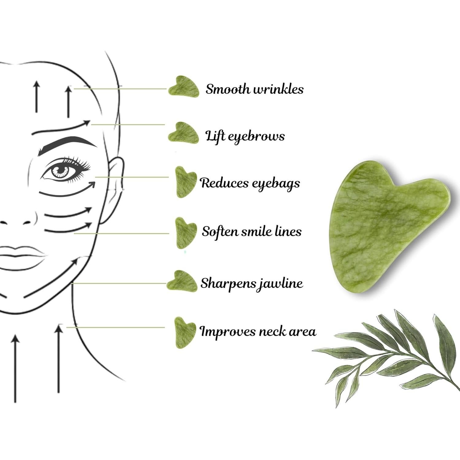 Juego de Gua Sha y Rodillo de Jade AEFRA - Cuidado Facial Antienvejecimiento