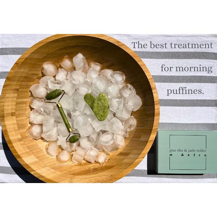Juego de Gua Sha y Rodillo de Jade AEFRA - Cuidado Facial Antienvejecimiento