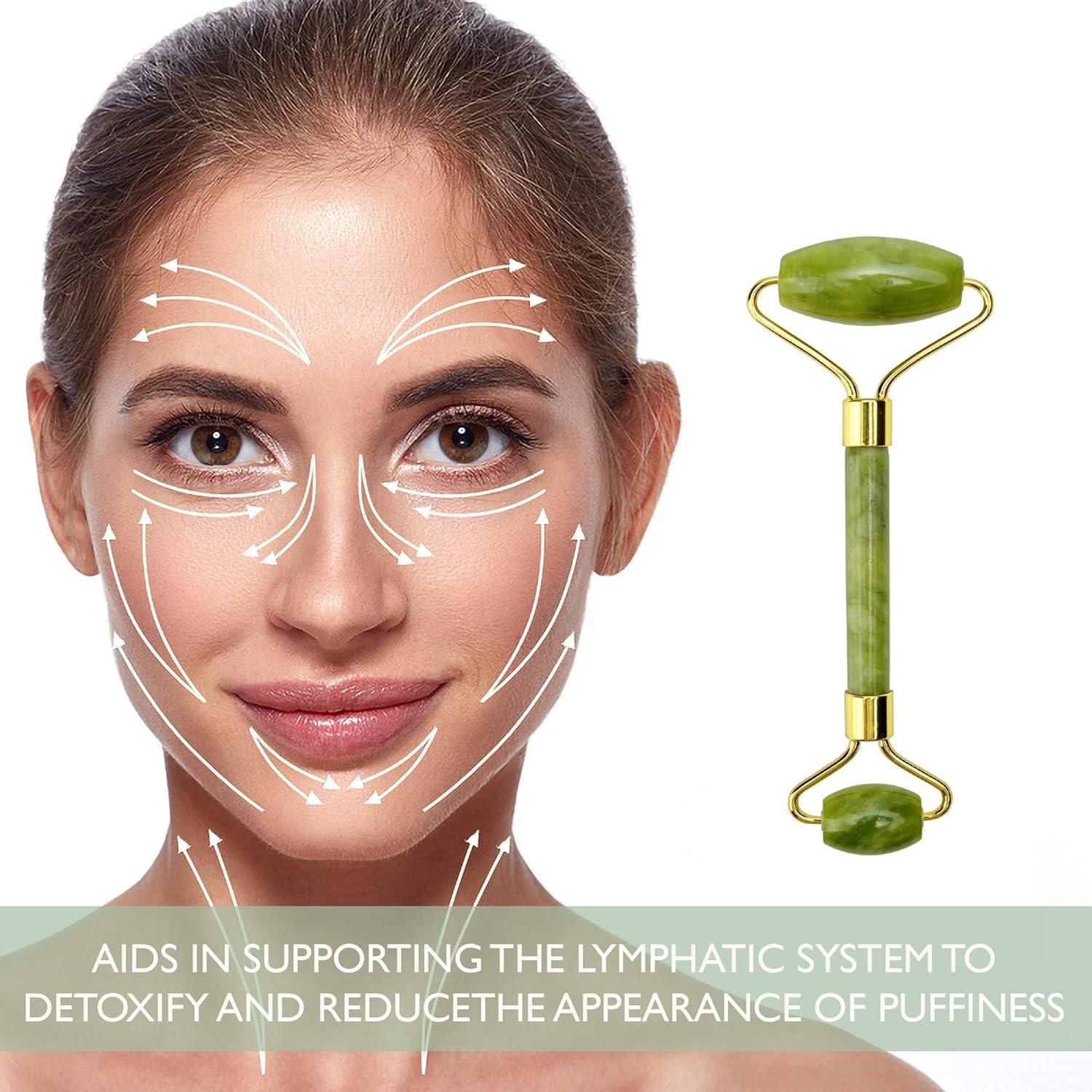 Set de Máscara Facial de Hielo y Rodillo de Jade - Antienvejecimiento