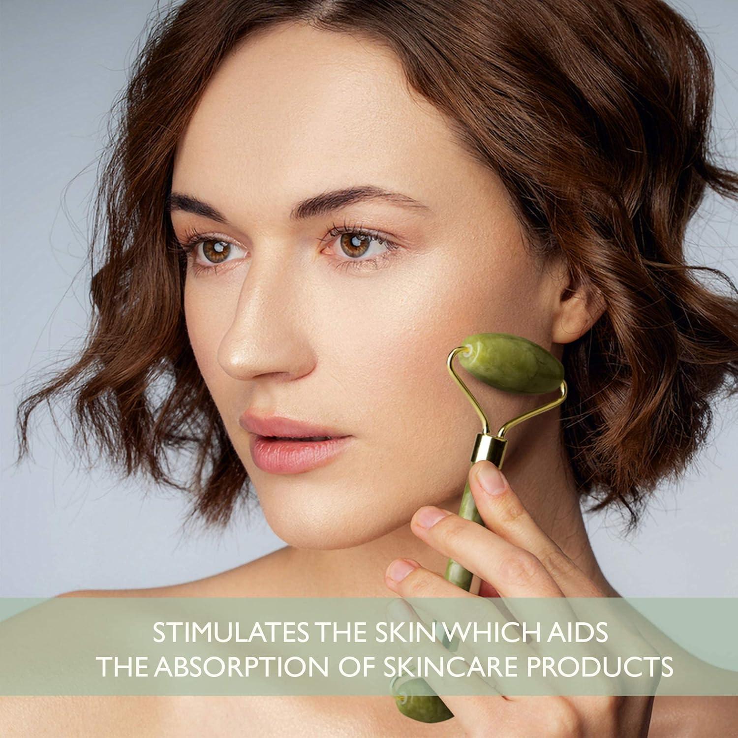 Set de Máscara Facial de Hielo y Rodillo de Jade - Antienvejecimiento