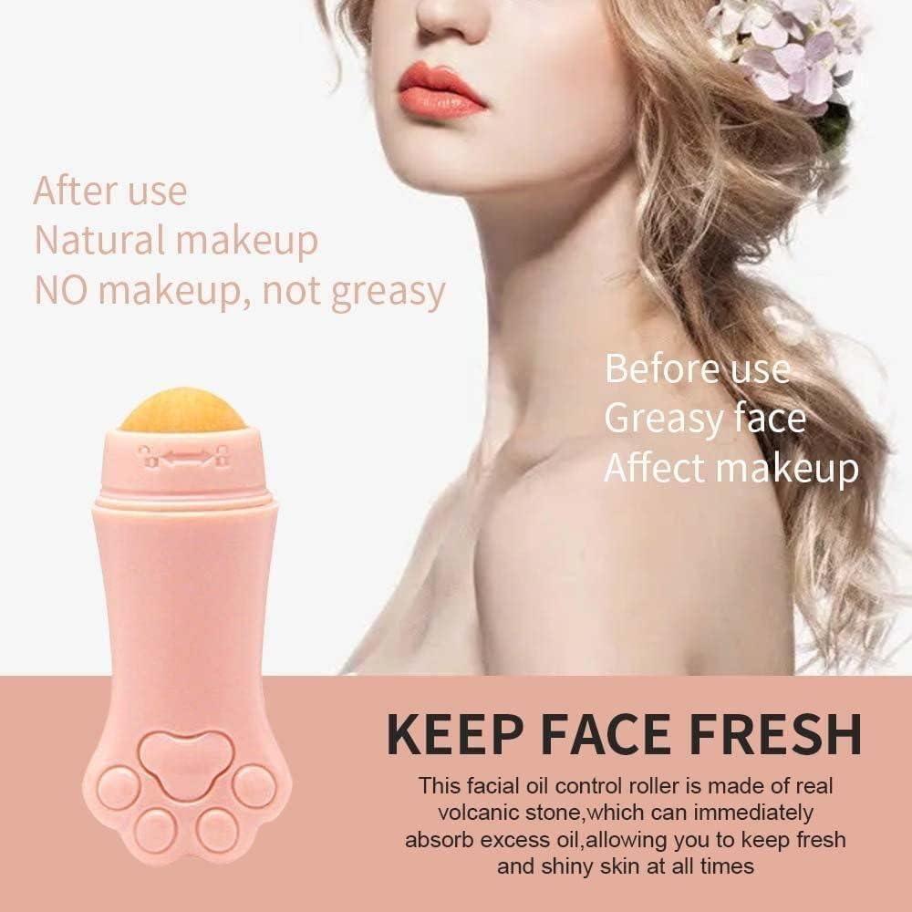 Rodillo Absorbente de Aceite Facial Rosa GANPUB 8.89 cm