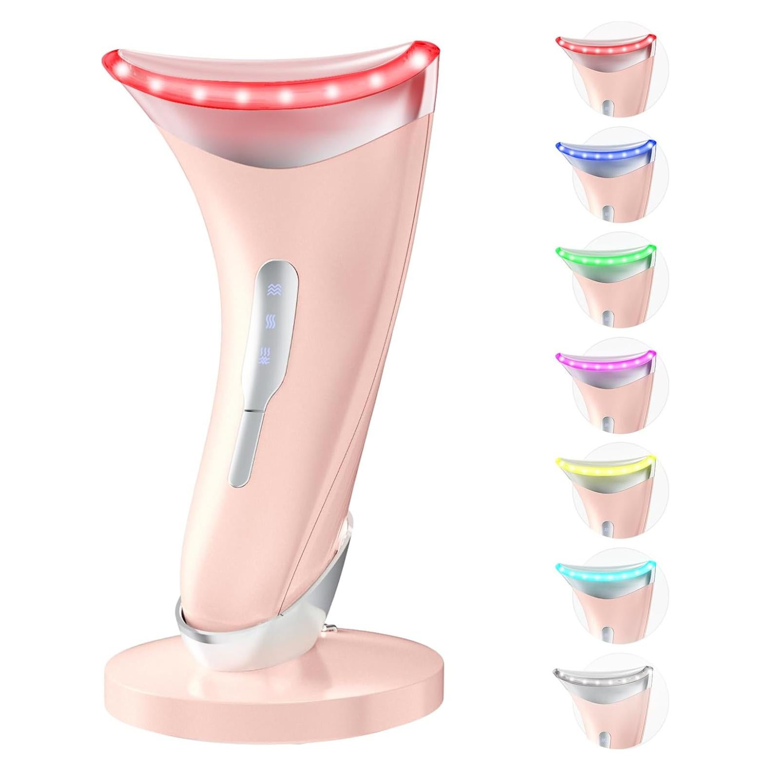 Masajeador Facial LED 7 Colores Baihui MJ-400 Rosa