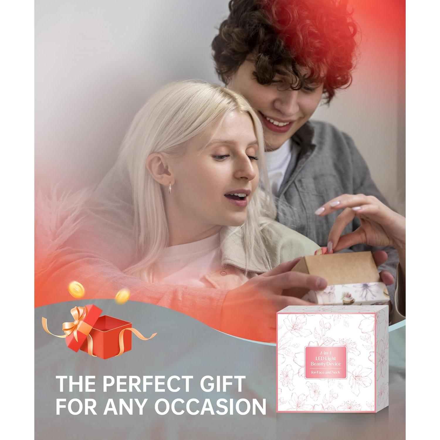 Masajeador Facial LED 7 Colores Baihui MJ-400 Rosa