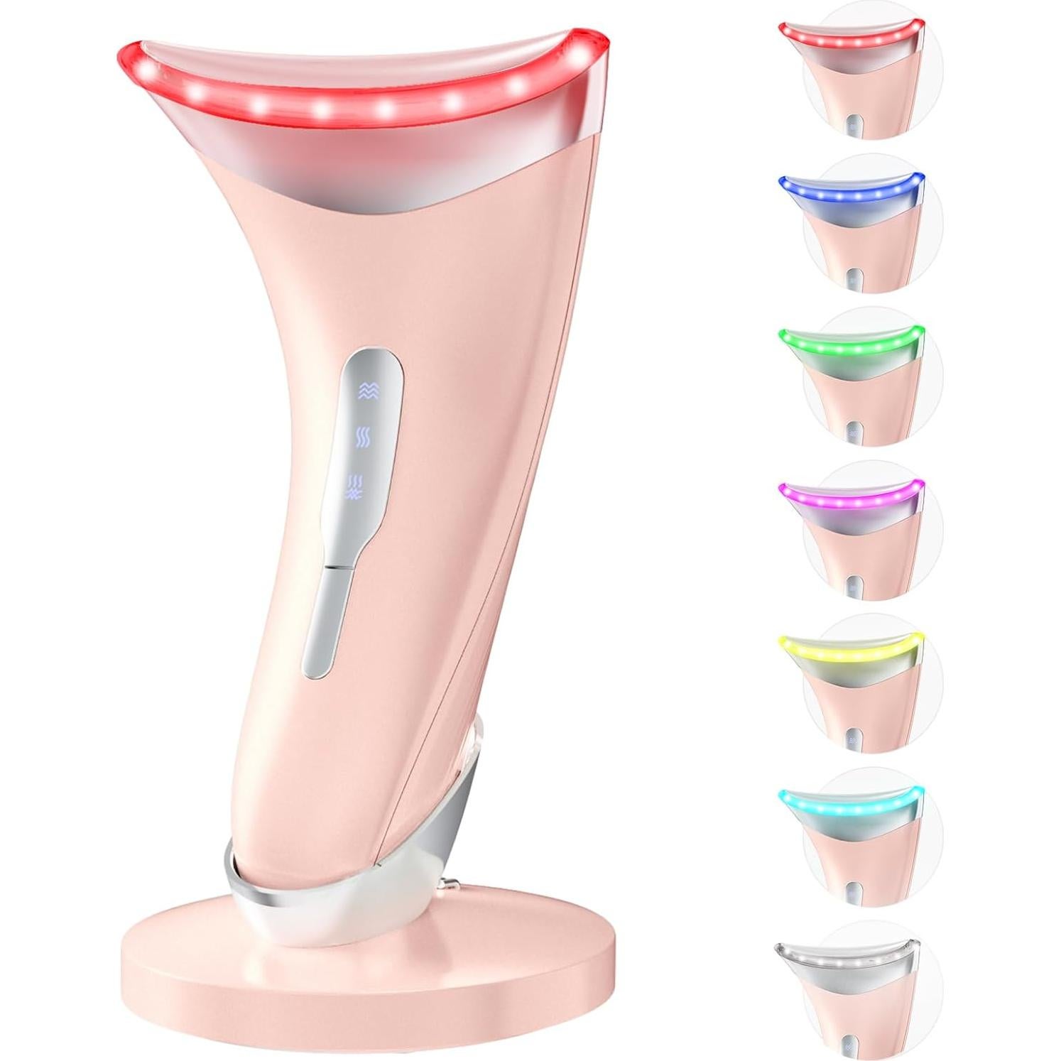 Masajeador Facial LED 7 Colores Baihui MJ-400 Rosa