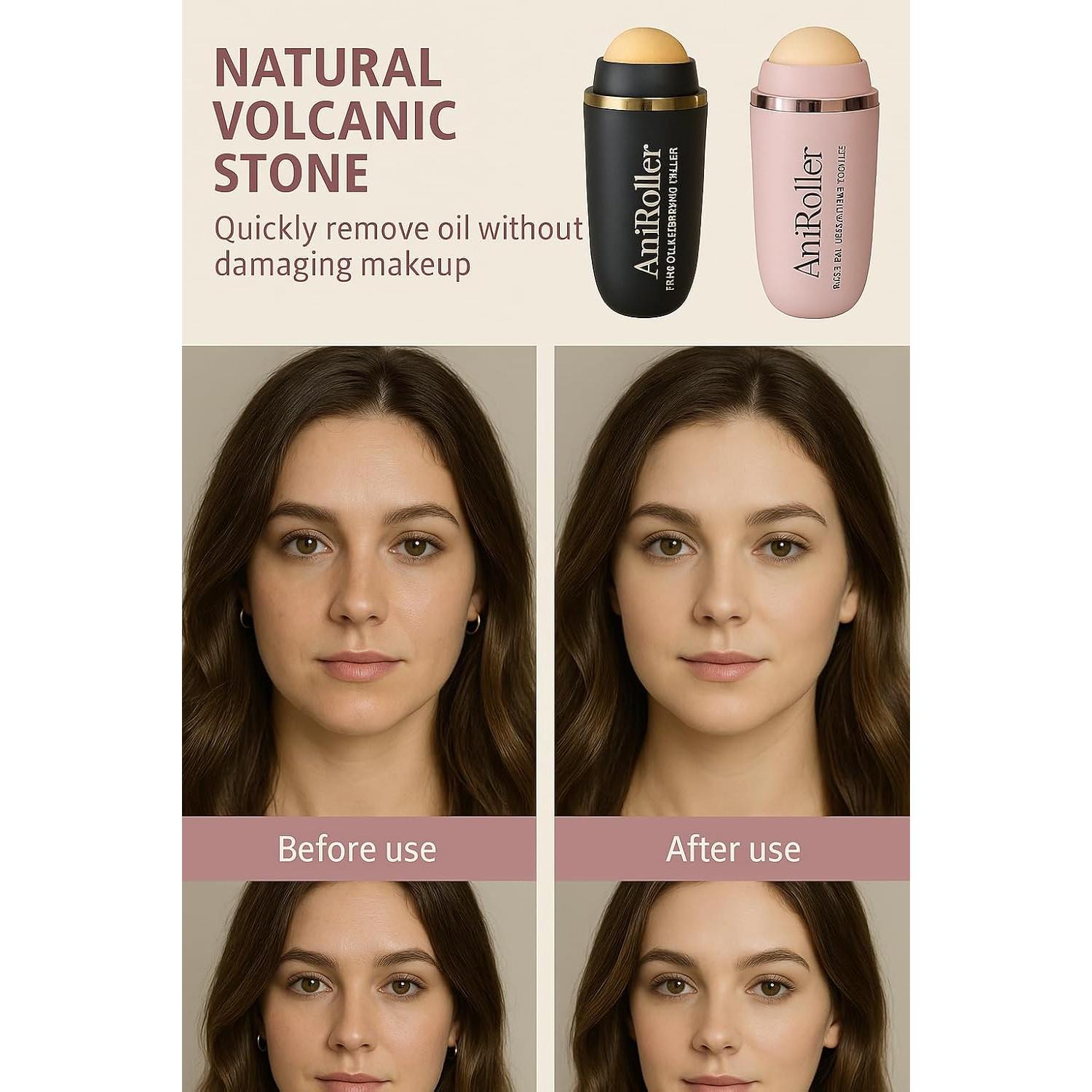 Rodillo Facial Reutilizable AniRoller - Piedra Volcánica Rosa