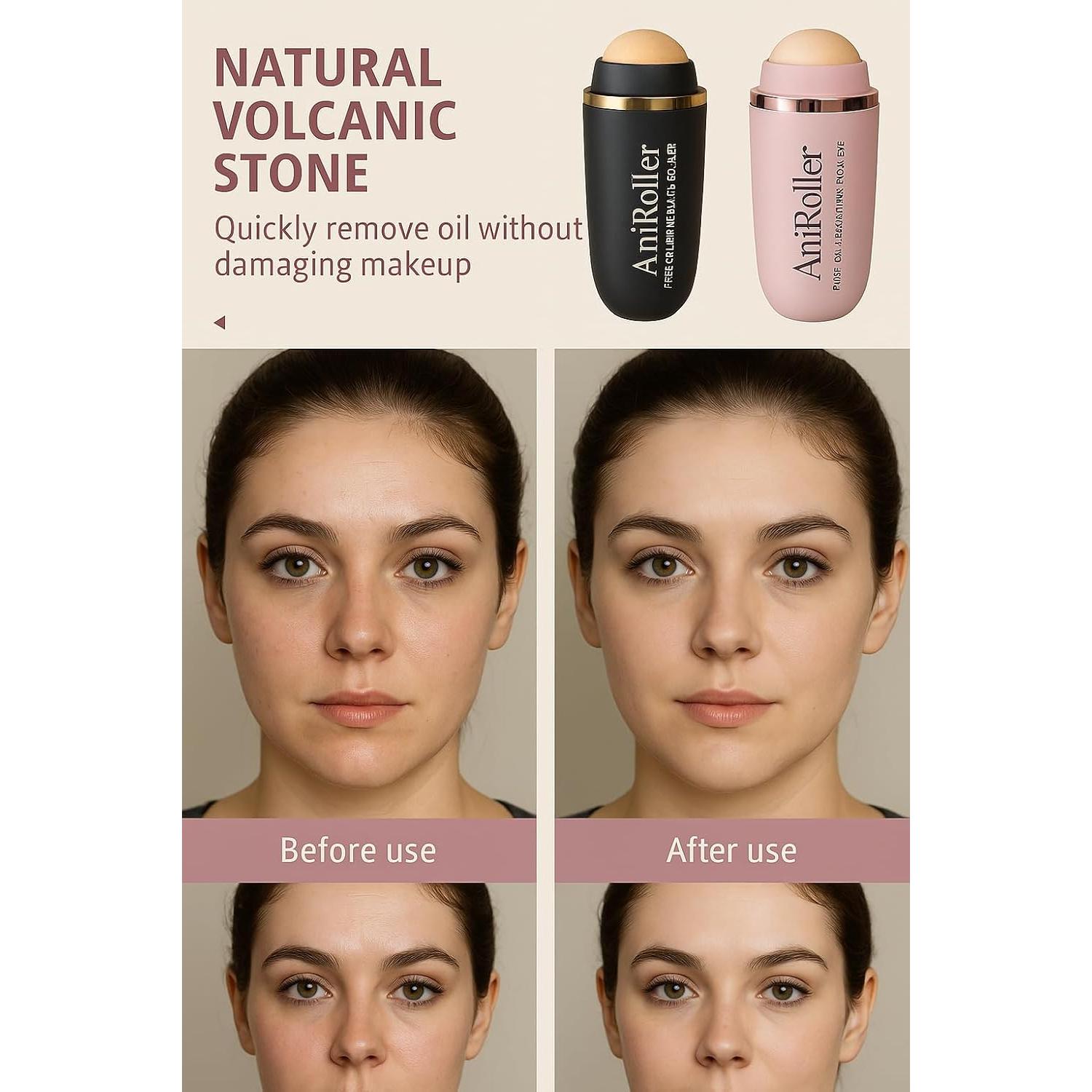 Rodillo Facial Reutilizable AniRoller - Piedra Volcánica Rosa