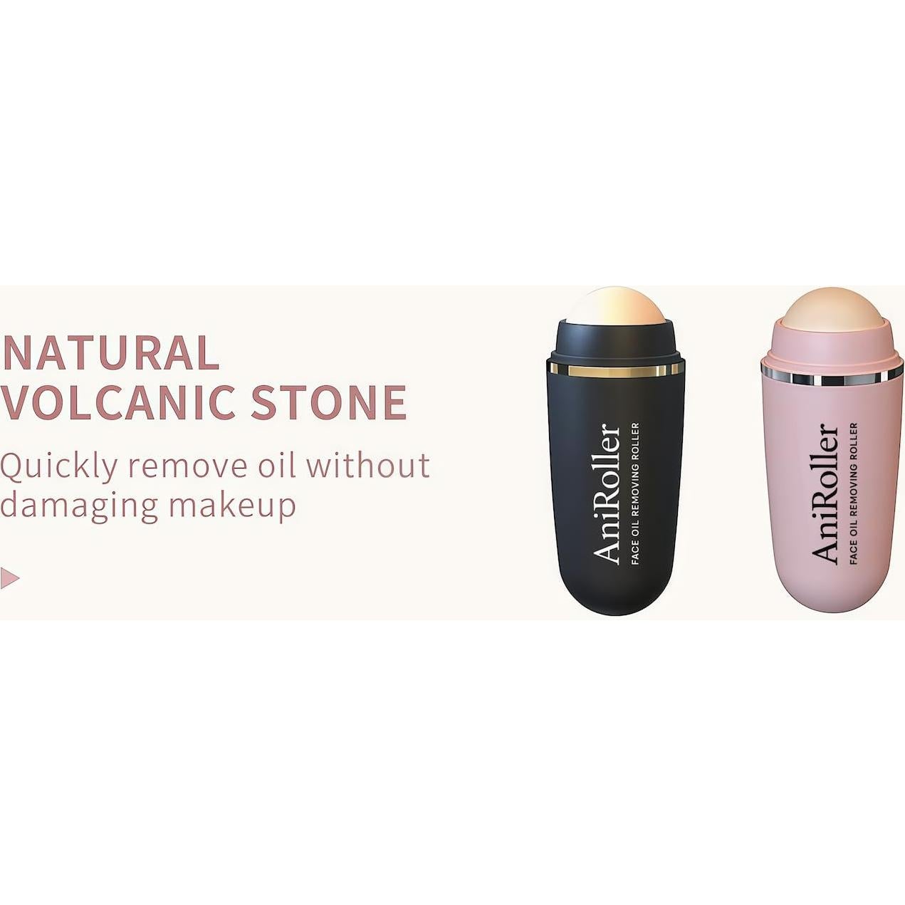 Rodillo Facial Reutilizable AniRoller - Piedra Volcánica Rosa
