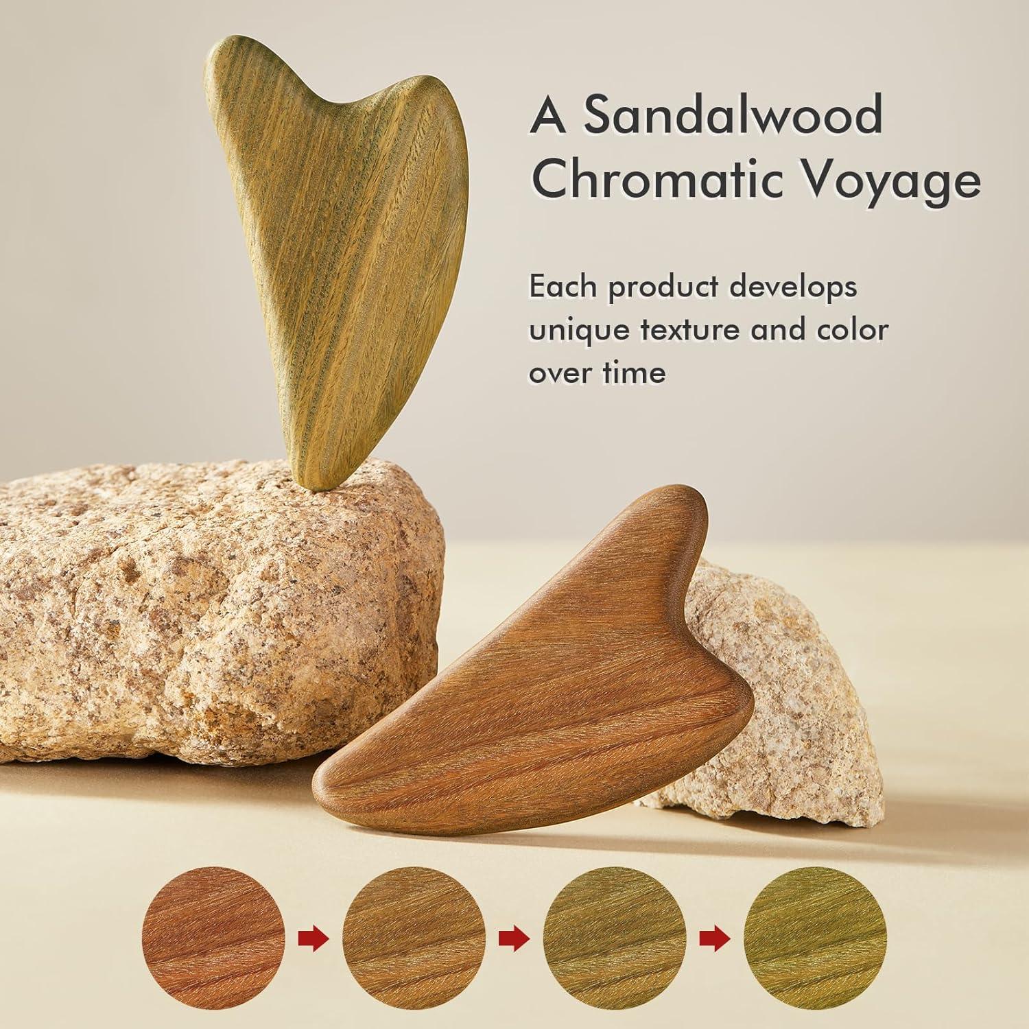 Herramienta Gua Sha de Sándalo CHOSIN para Masaje Facial