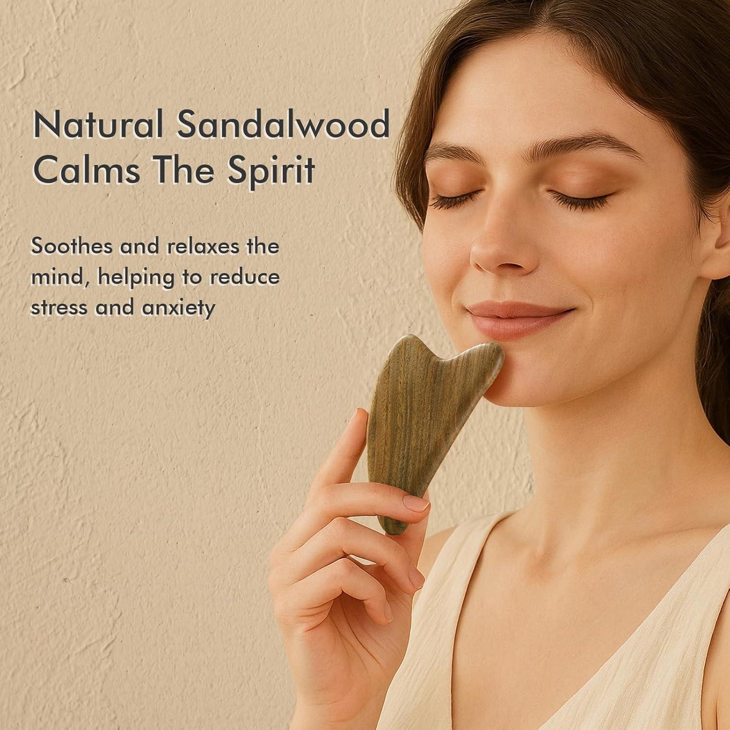 Herramienta Gua Sha de Sándalo CHOSIN para Masaje Facial