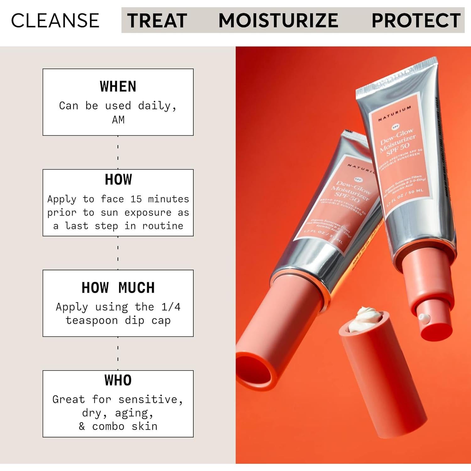 Protector Solar Hidratante Naturium SPF 50 PA++++ 48.2 g