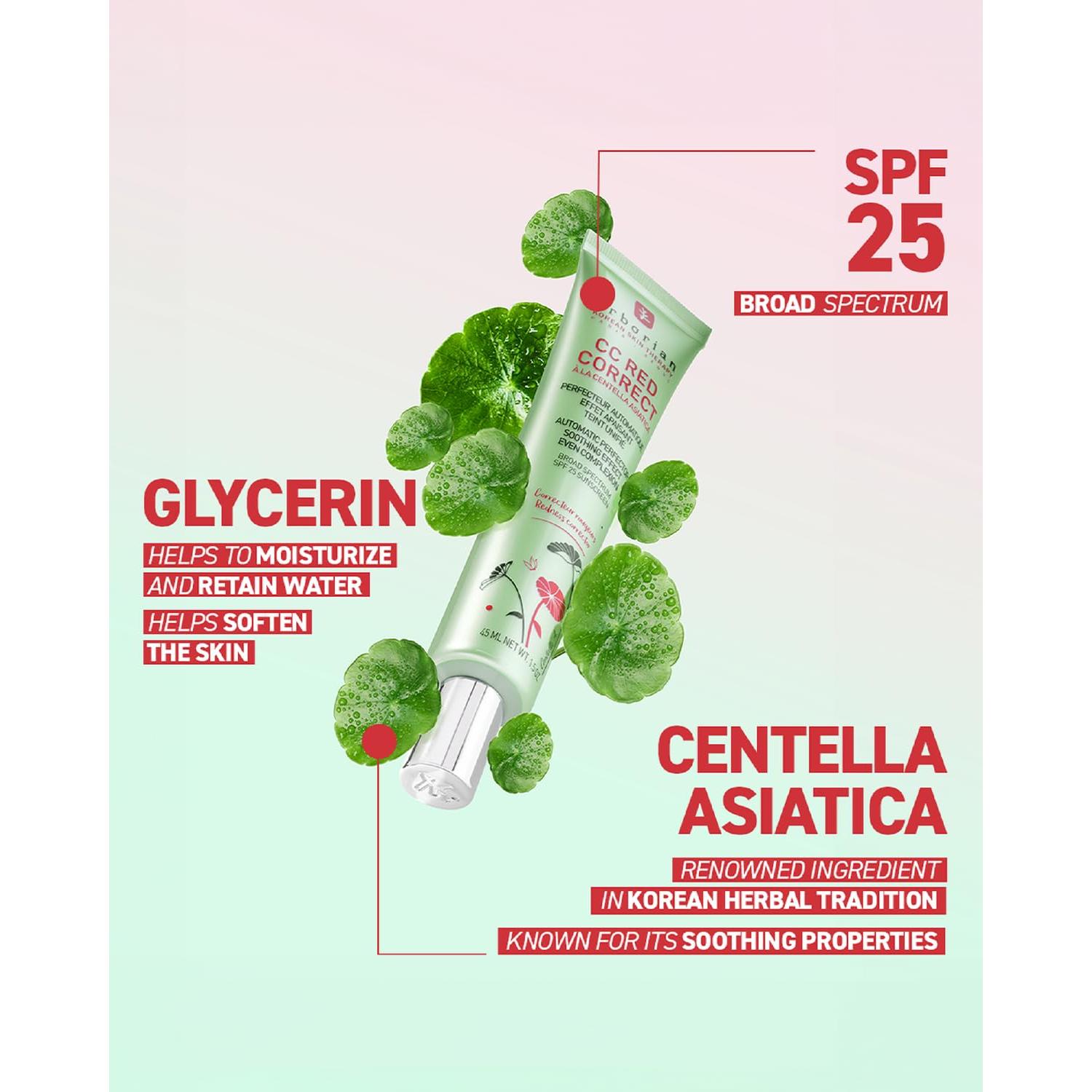 Erborian CC Red Corrector Verde 14g - Cuidado Piel Coreano SPF 25