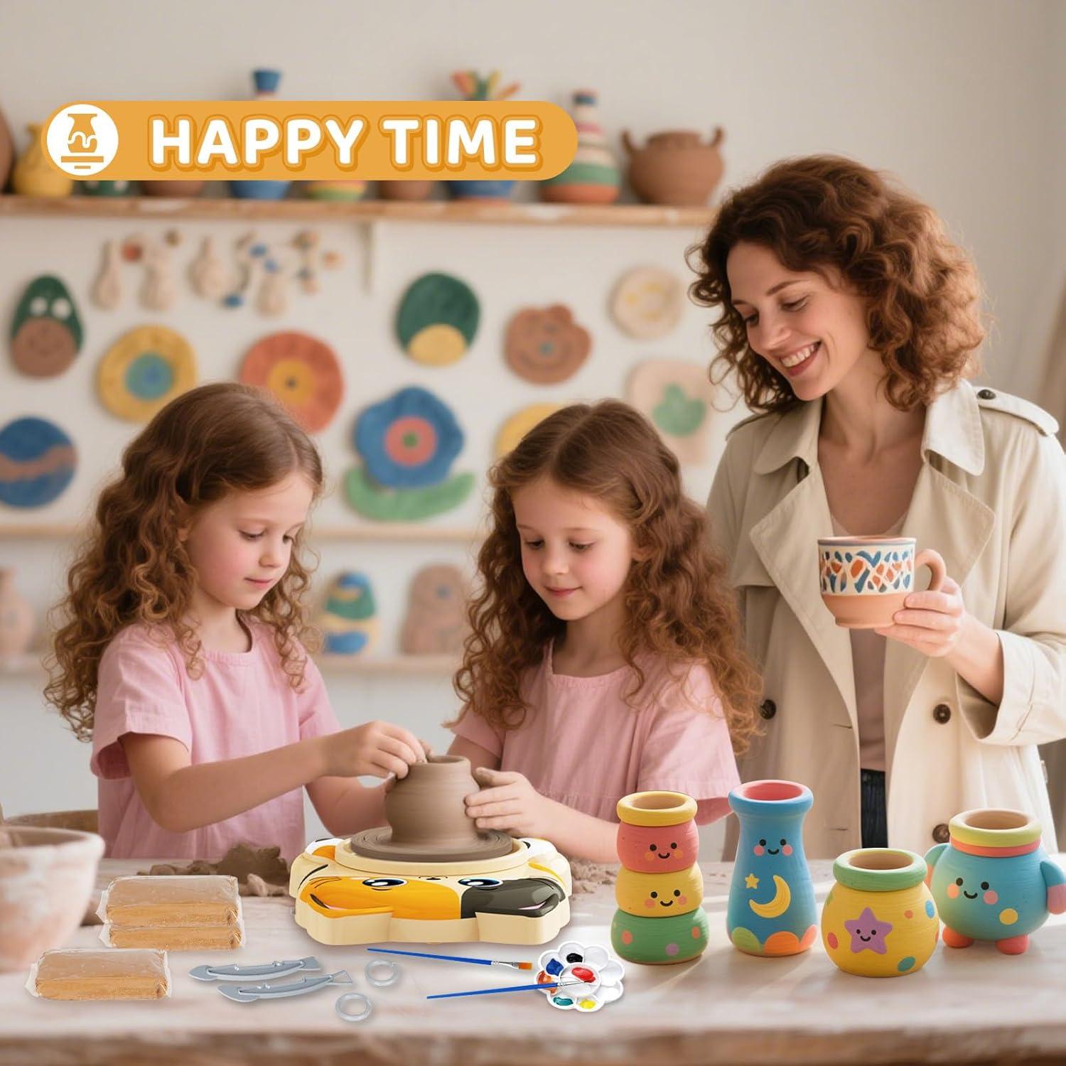 Rueda de Alfarería Insnug para Niños Gato con Kit de Pintura