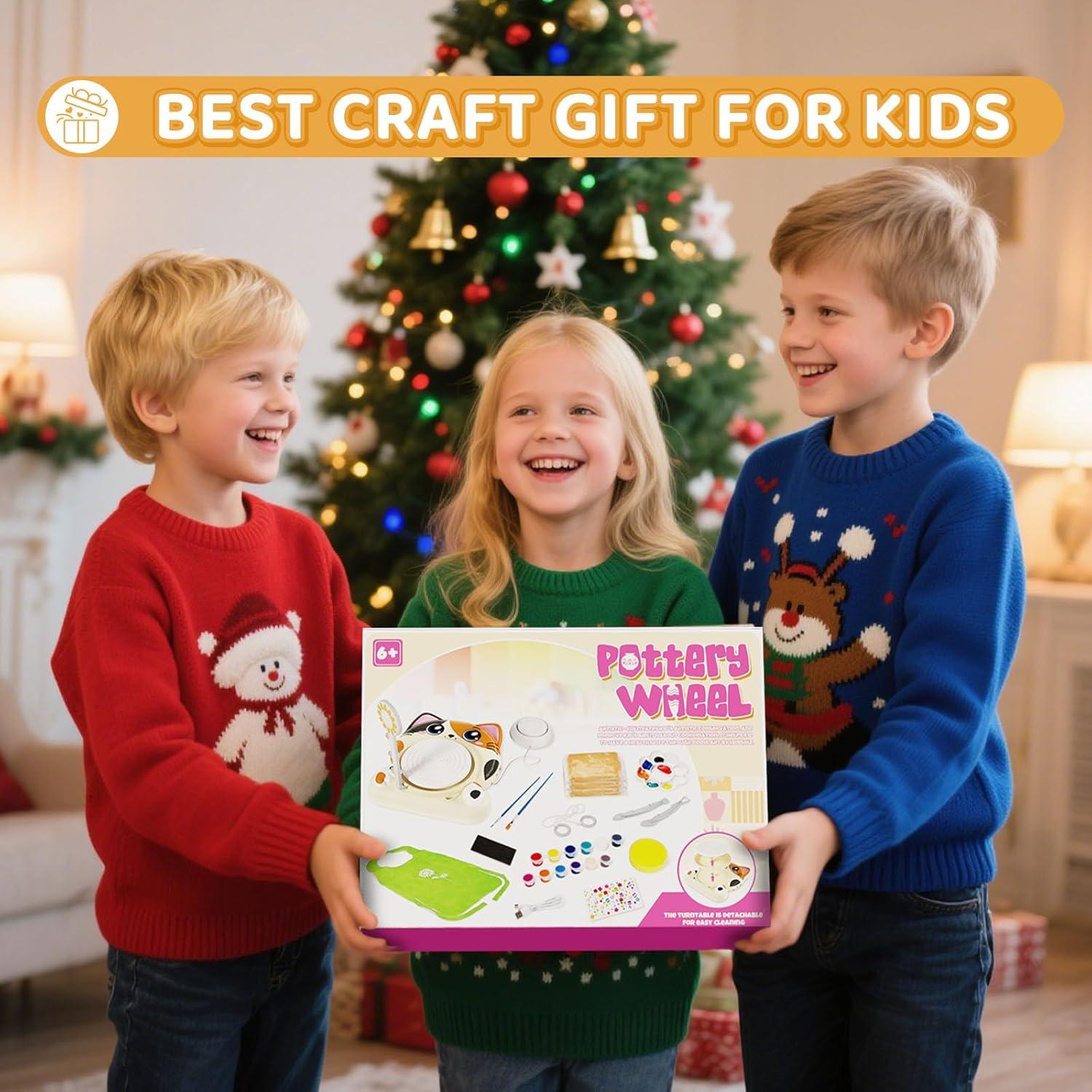 Rueda de Alfarería Insnug para Niños Gato con Kit de Pintura