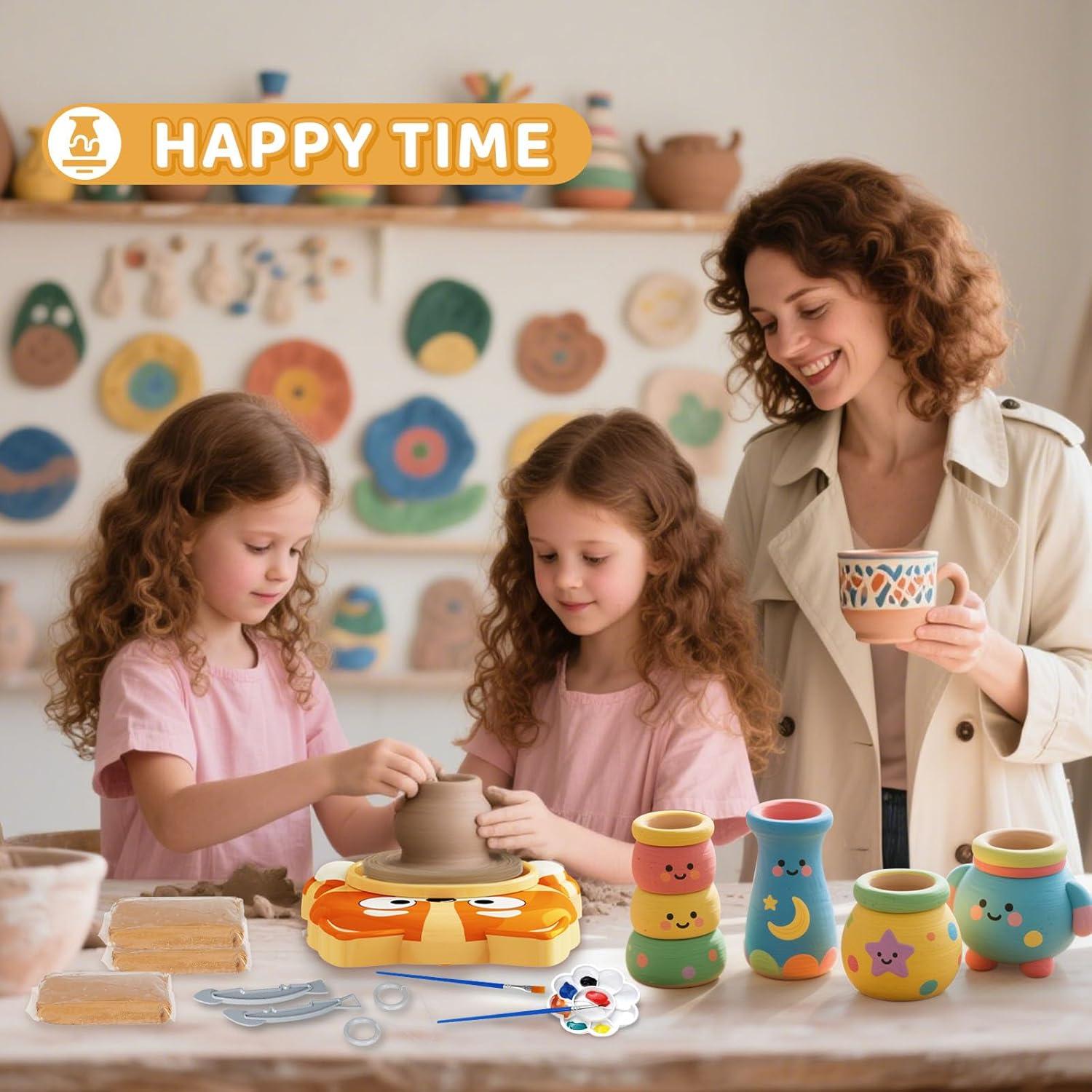 Torno de Alfarería Mini Innofans con Pedal y Arcilla Seca al Aire