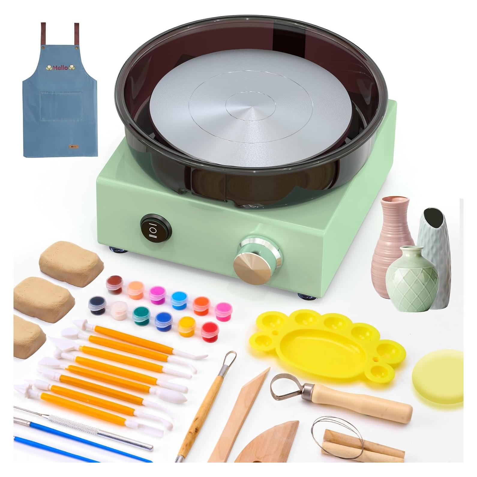 Kit de Rueda de Alfarería Alldeer 6" con 18 Herramientas