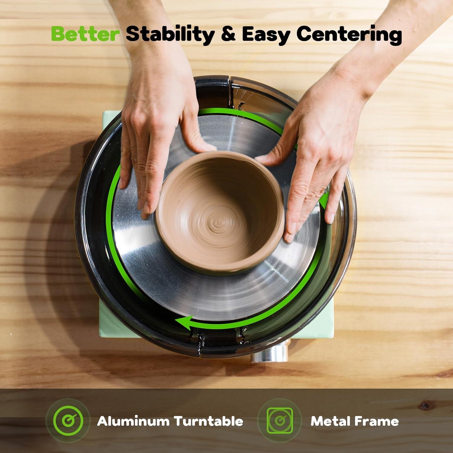 Kit de Rueda de Alfarería Alldeer 6" con 18 Herramientas