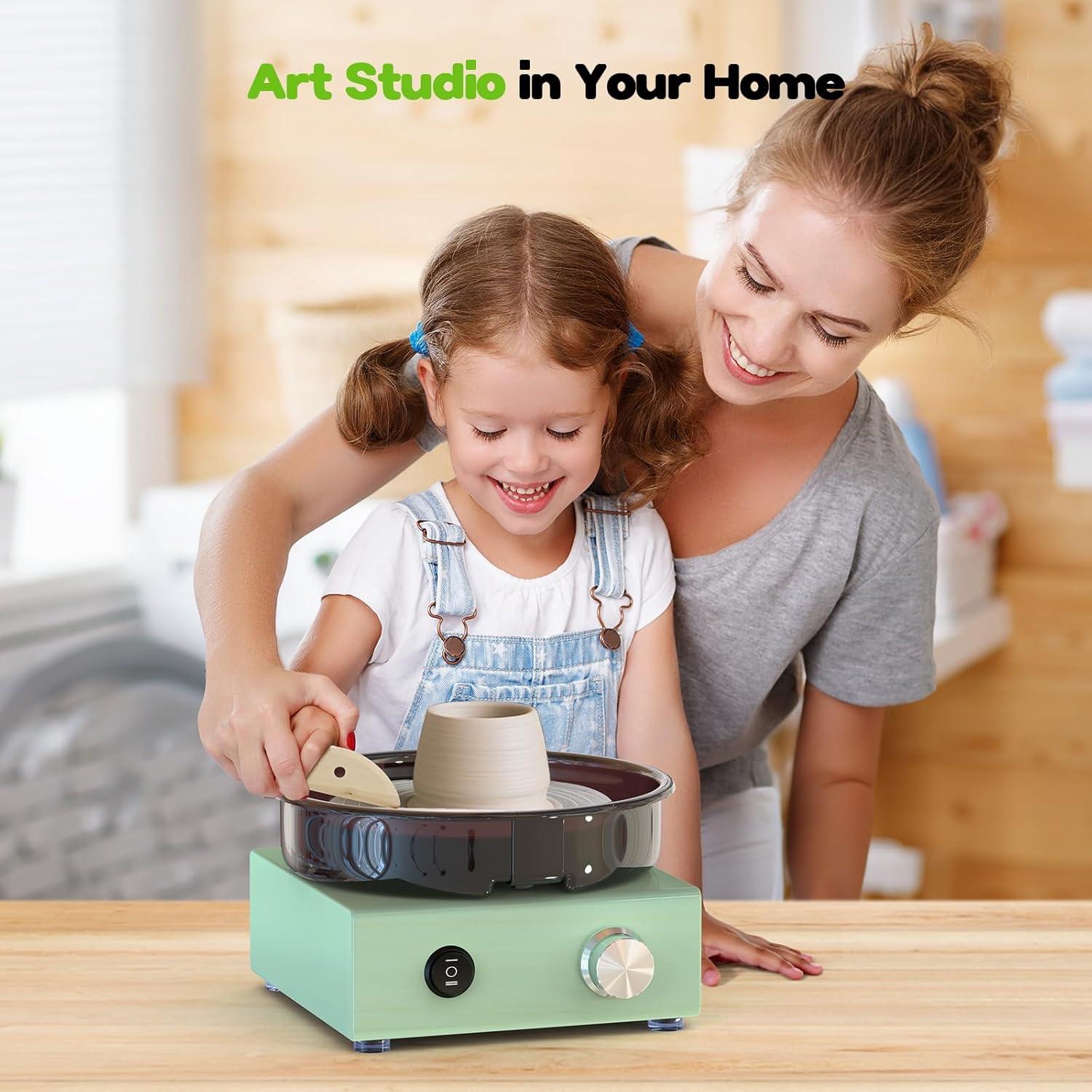 Kit de Rueda de Alfarería Alldeer 6" con 18 Herramientas