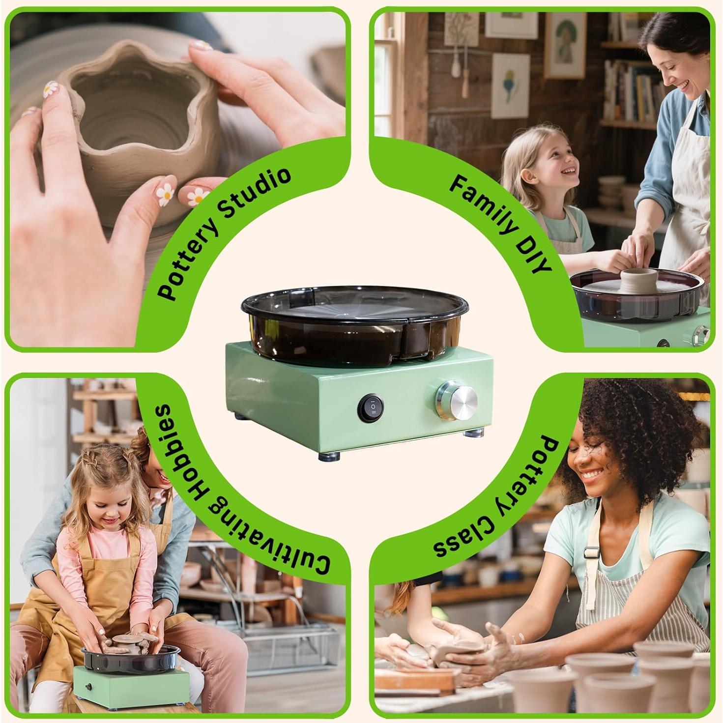 Kit de Rueda de Alfarería Alldeer 6" con 18 Herramientas