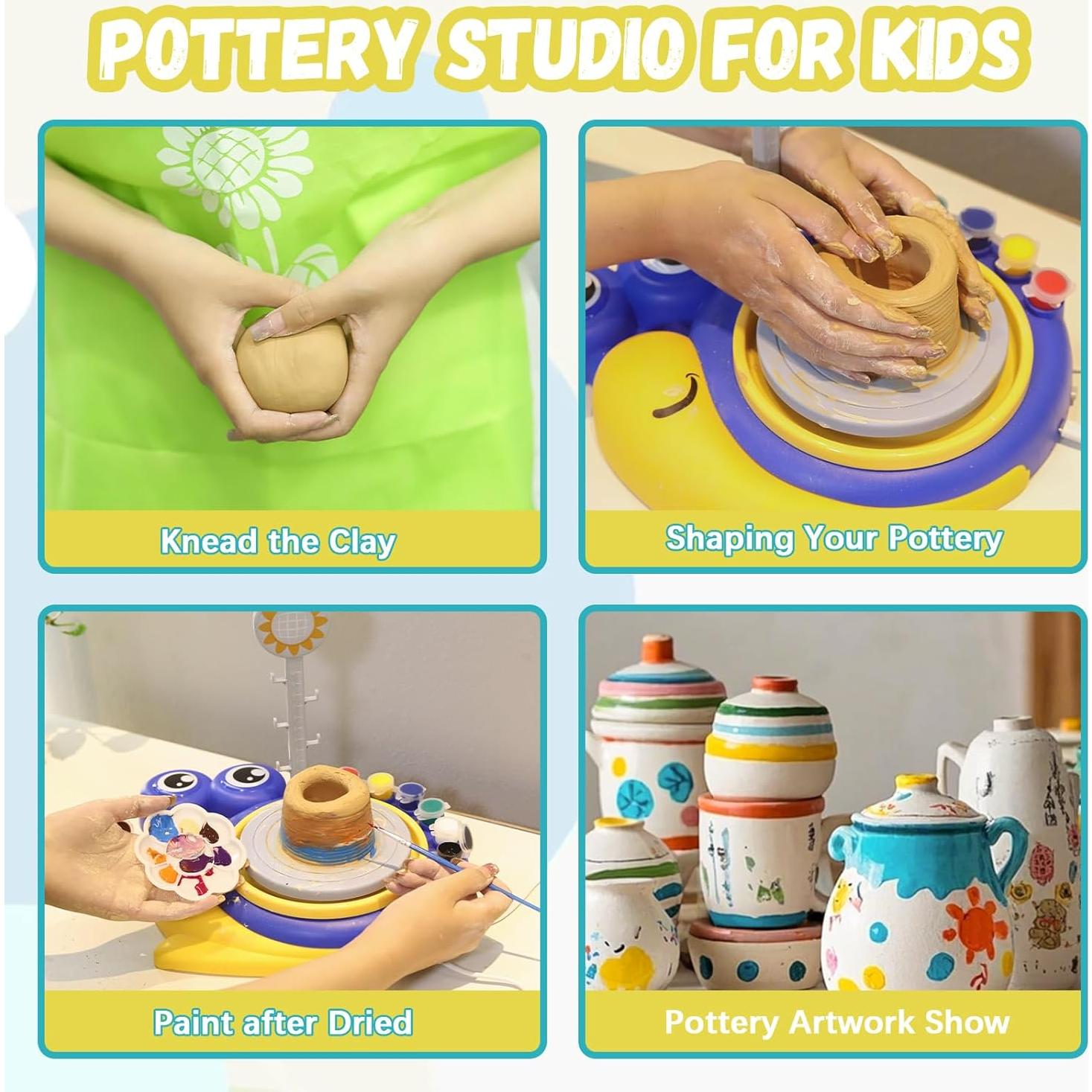 NISCHA Kit de Rueda de Alfarería para Niños 1.21 kg