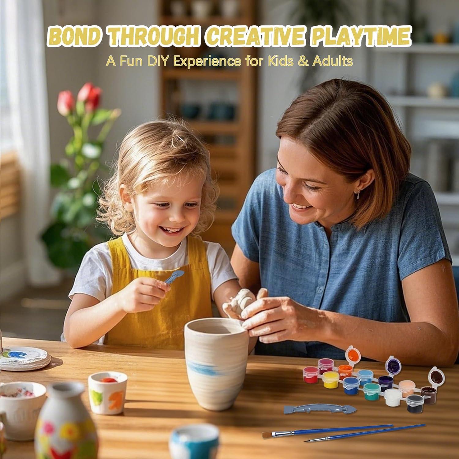 NISCHA Kit de Rueda de Alfarería para Niños 1.21 kg