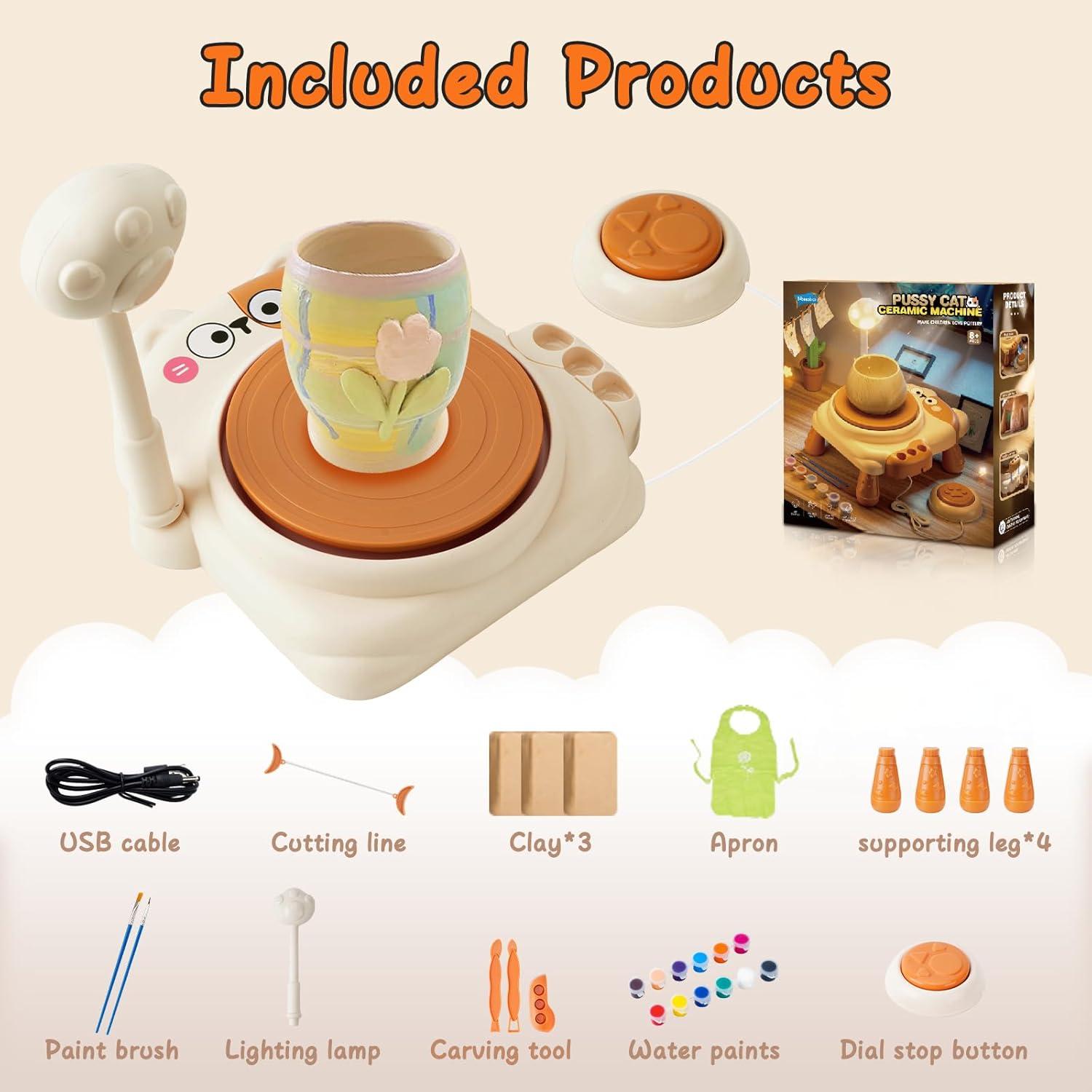 Torno de Alfarería Instiwitt para Niños 1.15 kg, Kit Completo