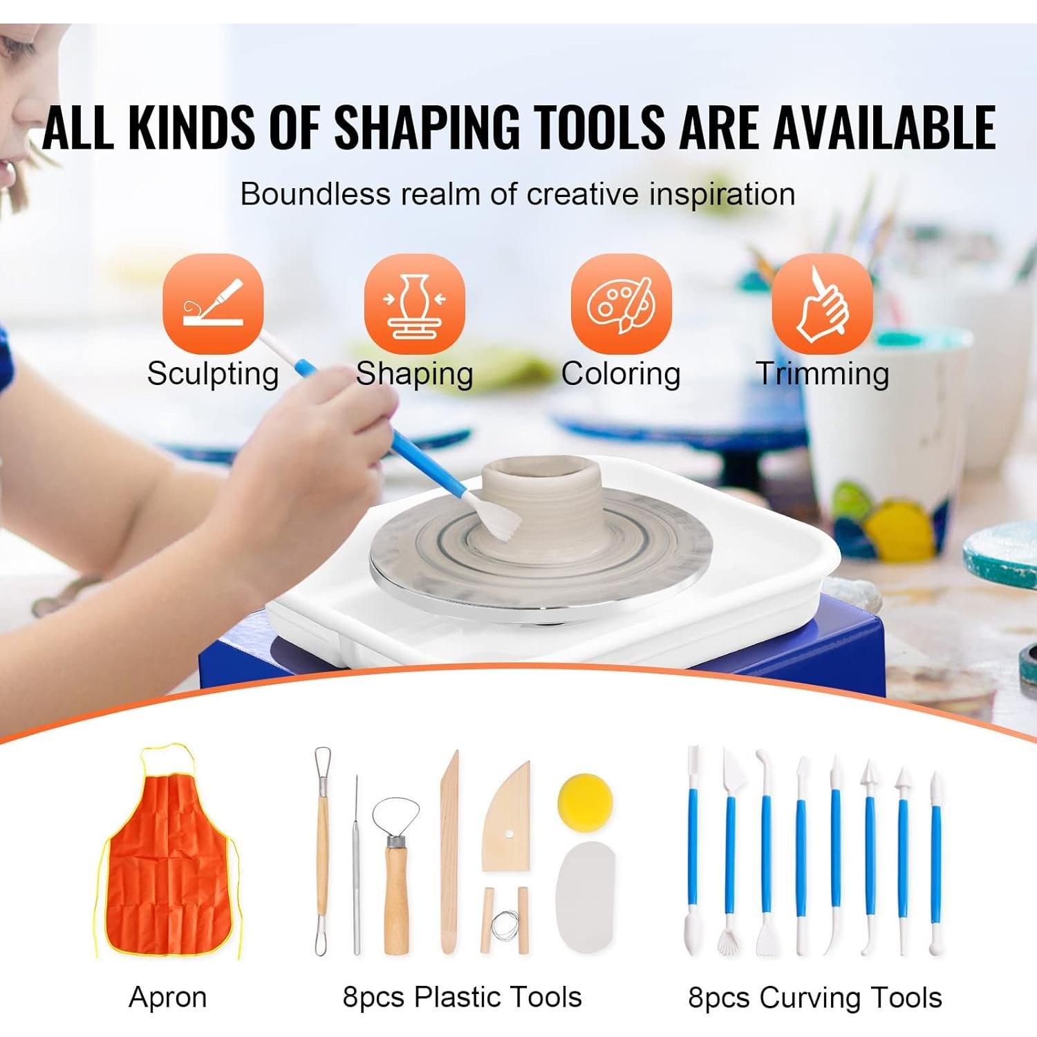 Rueda de Alfarería Mini VEVOR 30W para Niños 8-12 Años