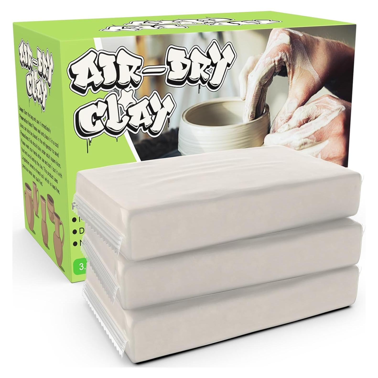 Arcilla Secada al Aire Aujazyble 1.5kg Blanca para Niños