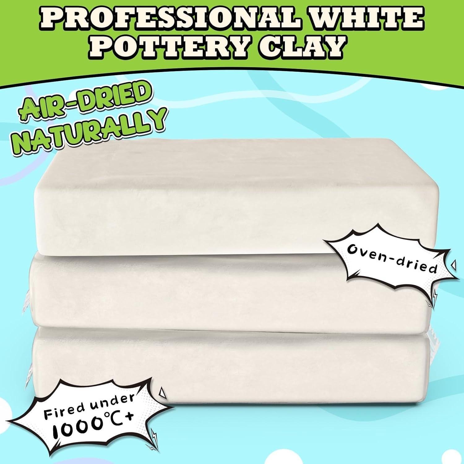 Arcilla Secada al Aire Aujazyble 1.5kg Blanca para Niños