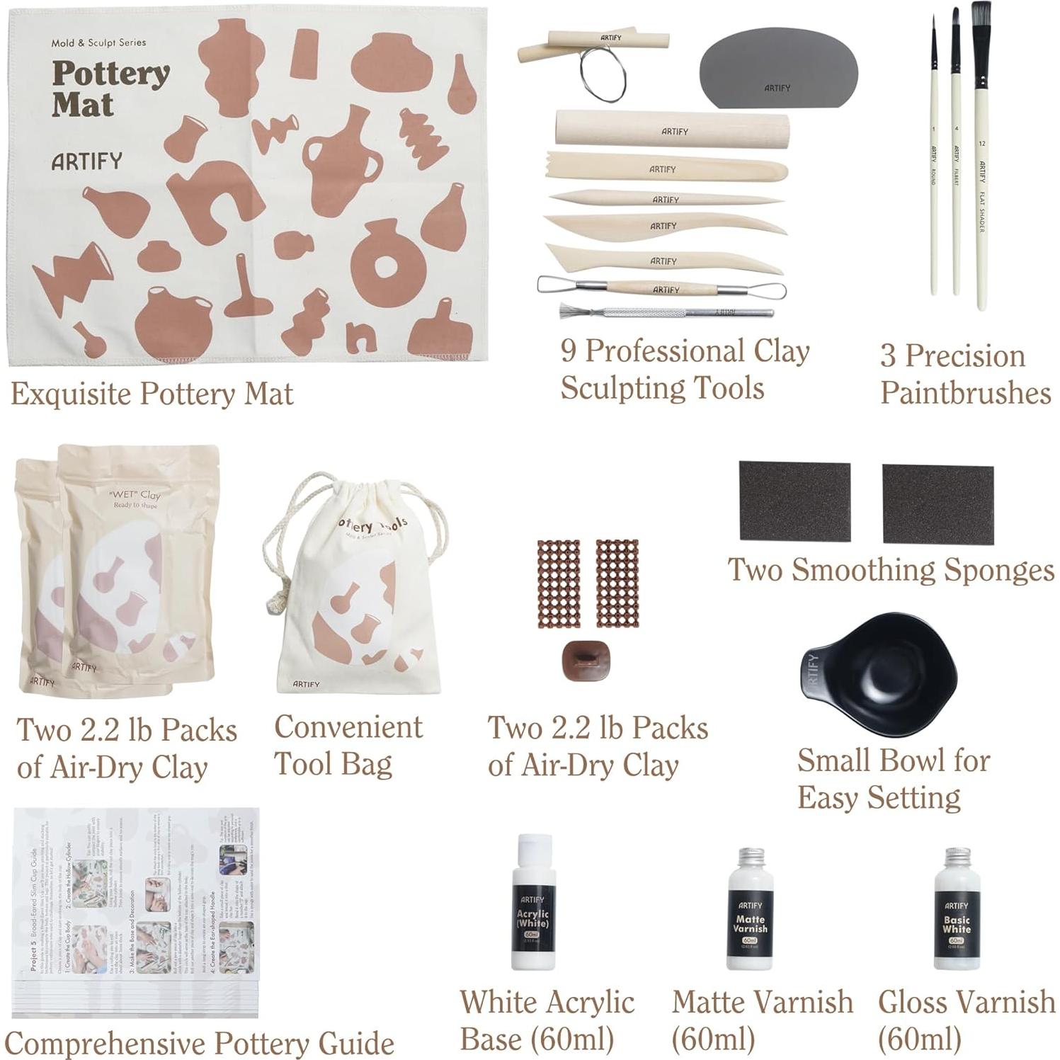 Kit de Arcilla Air Dry Artify para Adultos - Cerámica DIY