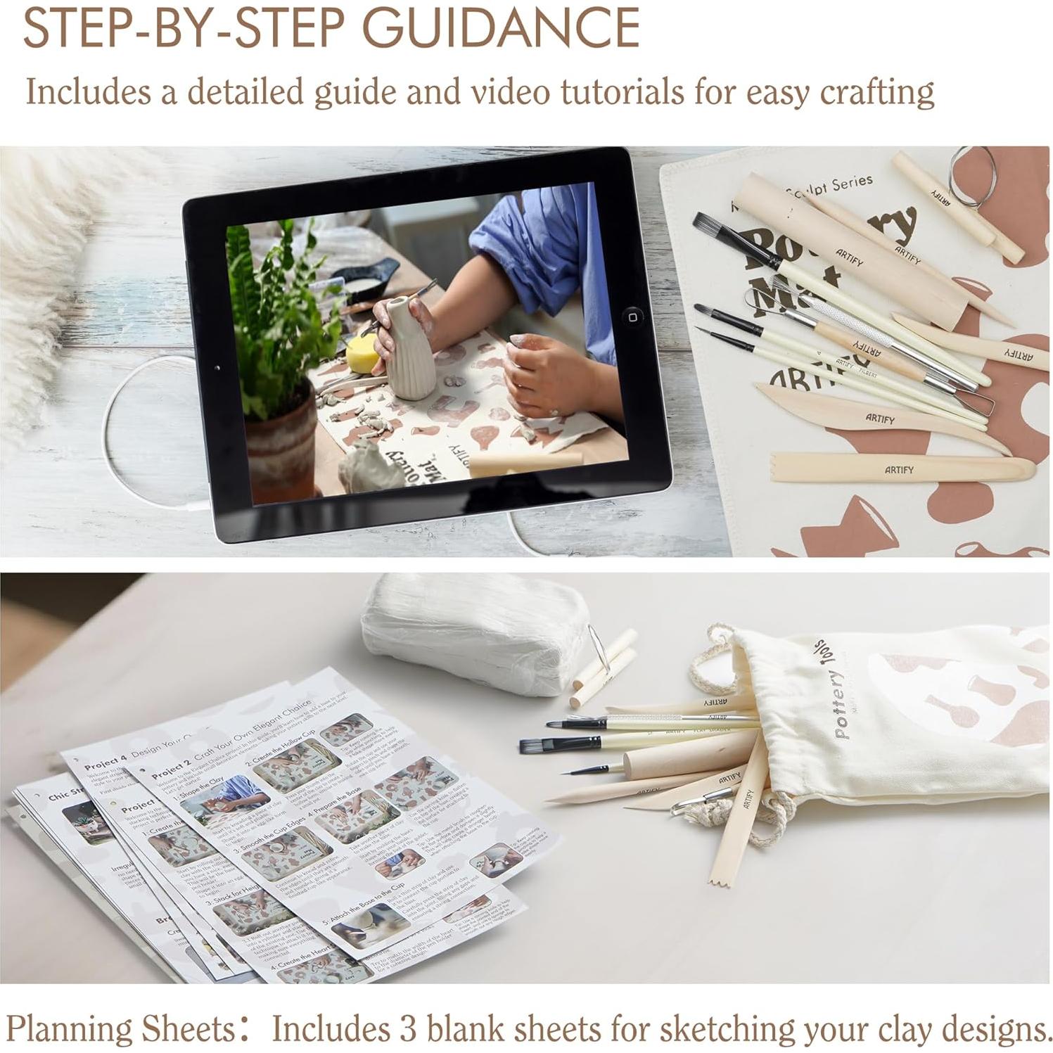 Kit de Arcilla Air Dry Artify para Adultos - Cerámica DIY