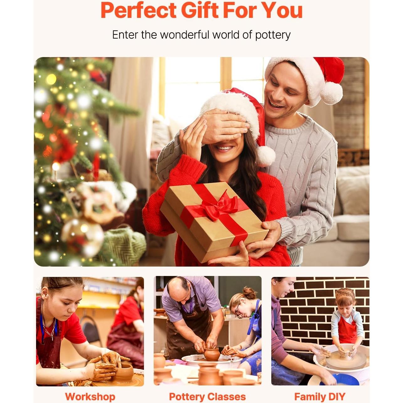 Rueda de Alfarería VEVOR 11" 350W Ajustable 60-300RPM