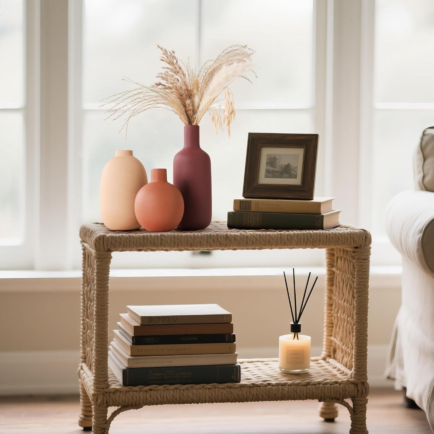 Conjunto de 3 Jarrones de Cerámica Smiletag Modernos 22.5cm