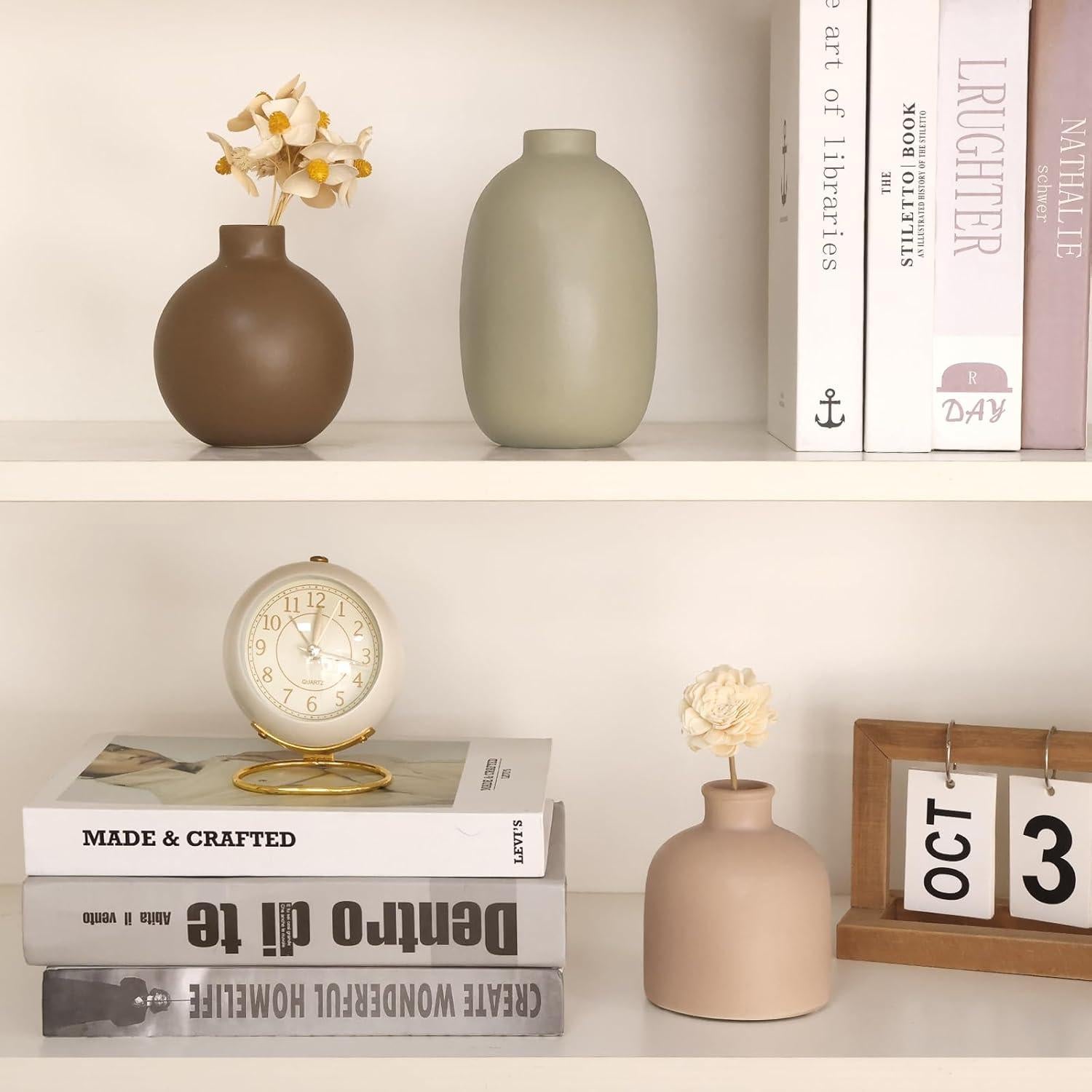 Juego de 5 Jarrones de Cerámica CUCUMI Estilo Granja