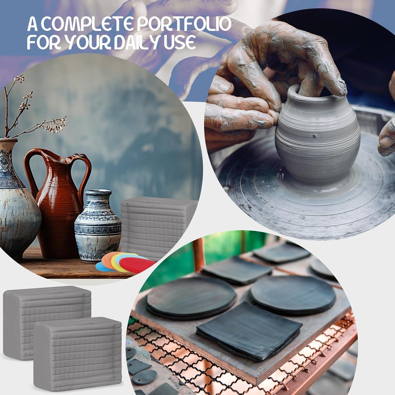 Kit de Arcilla de Modelado Feifeiya 900g Gris con Herramientas