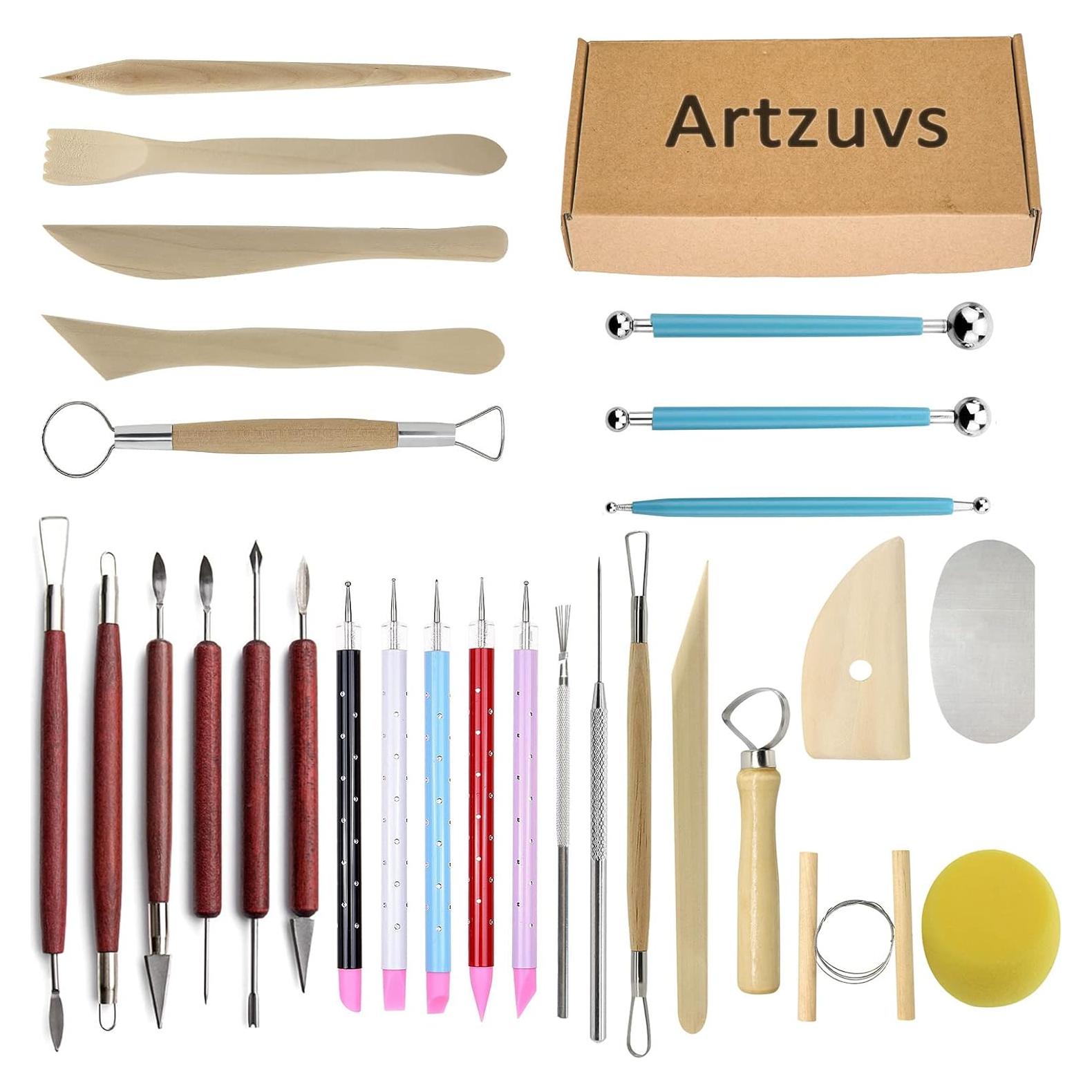 Juego de Herramientas de Arcilla Artzuvs 28 Piezas Escultura