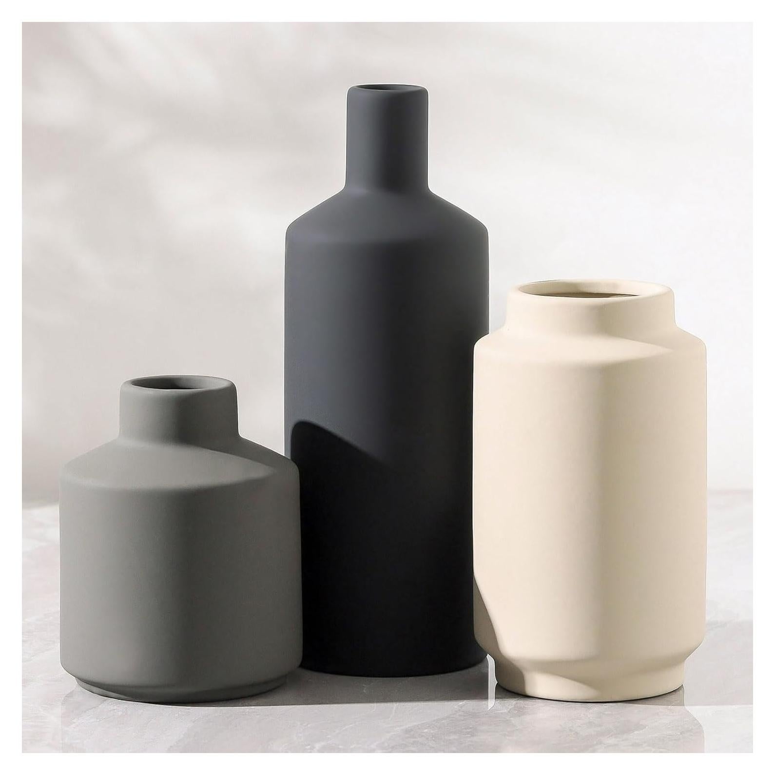 Juego de 3 Jarrones de Cerámica Mitt&Ditt Modernos 22.6 cm