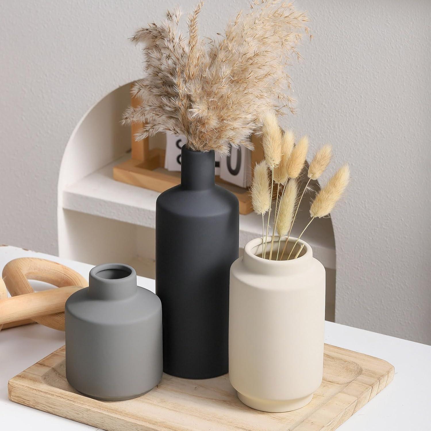 Juego de 3 Jarrones de Cerámica Mitt&Ditt Modernos 22.6 cm