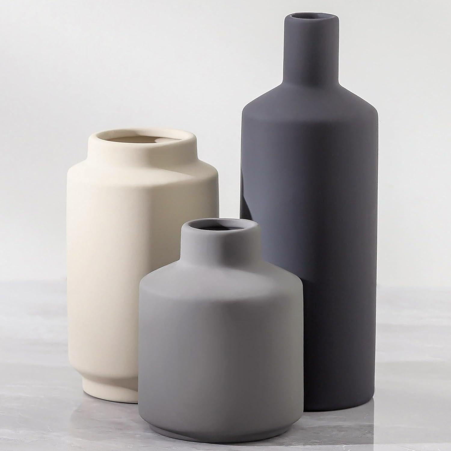 Juego de 3 Jarrones de Cerámica Mitt&Ditt Modernos 22.6 cm