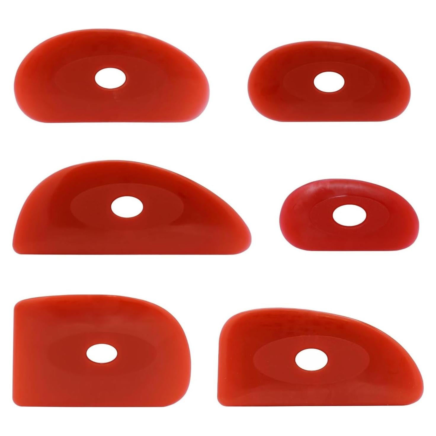 Conjunto de 6 Costillas de Cerámica de Silicona Roja - Creative Hobbies