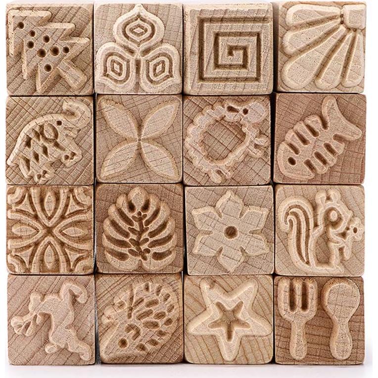 Conjunto de 16 Sellos de Madera OwnMy para Arcilla 5cm