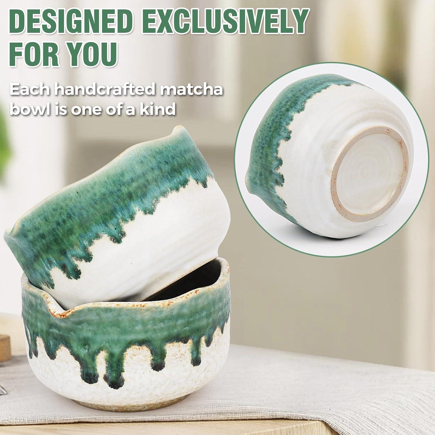 Juego de Matcha Roperu - Tazón Cerámico Hecho a Mano 4 Piezas