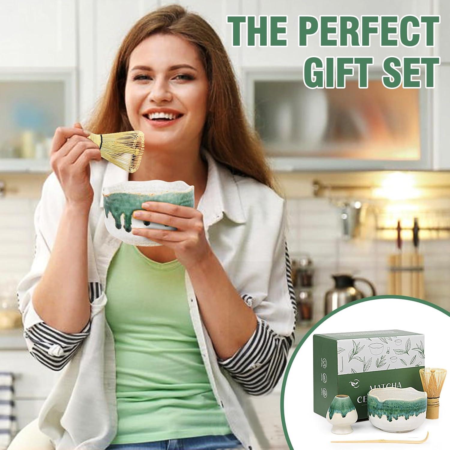 Juego de Matcha Roperu - Tazón Cerámico Hecho a Mano 4 Piezas