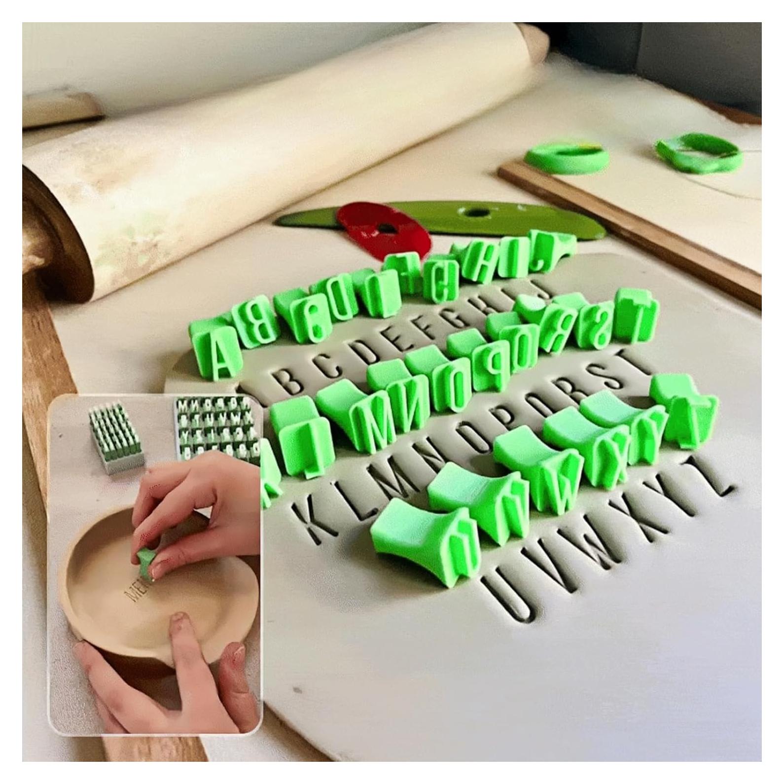 Juego de Sellos de Alfabeto para Cerámica Virsomier - Letras y Símbolos