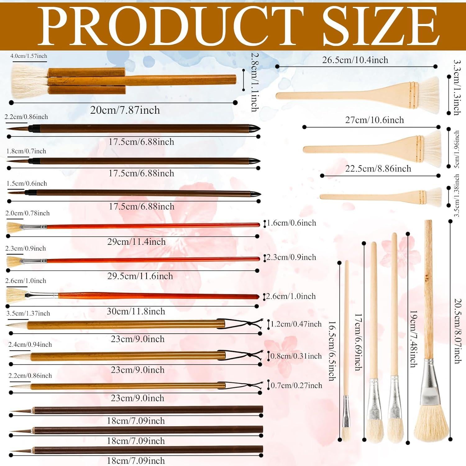 Juego de 20 Pinceles para Esmalte de Cerámica PEUTIER