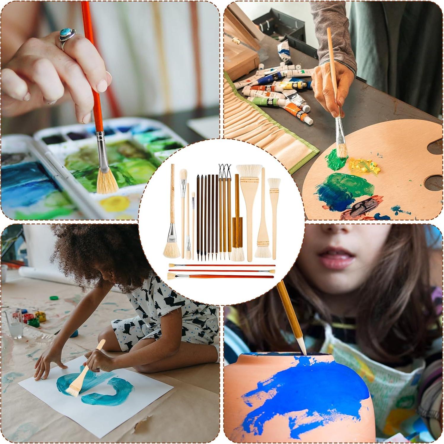 Juego de 20 Pinceles para Esmalte de Cerámica PEUTIER