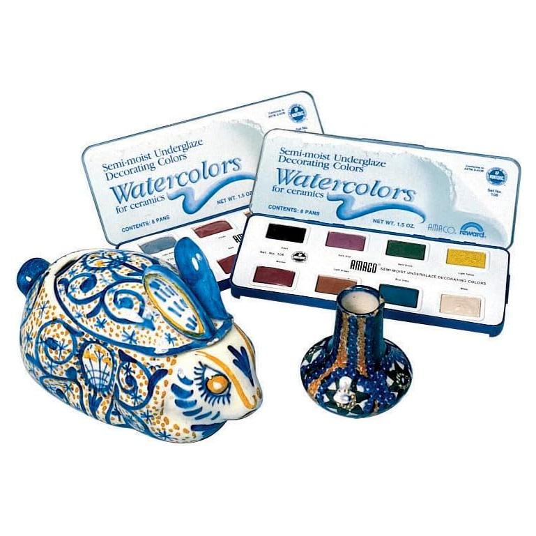 Set de Subvidriado Semihúmedo No Tóxico AMACO 8 Colores 44ml