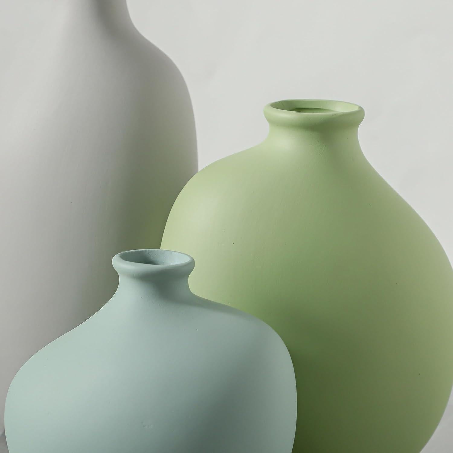 Juego de 3 Jarrones de Cerámica Enra - Decoración Hogar