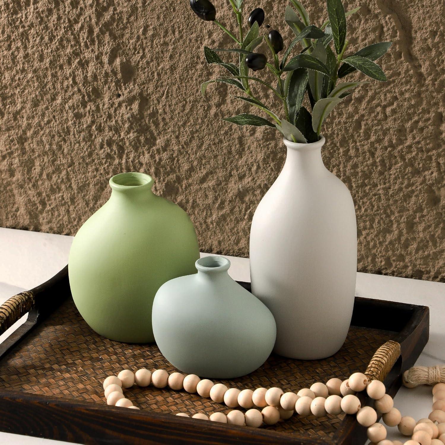 Juego de 3 Jarrones de Cerámica Enra - Decoración Hogar