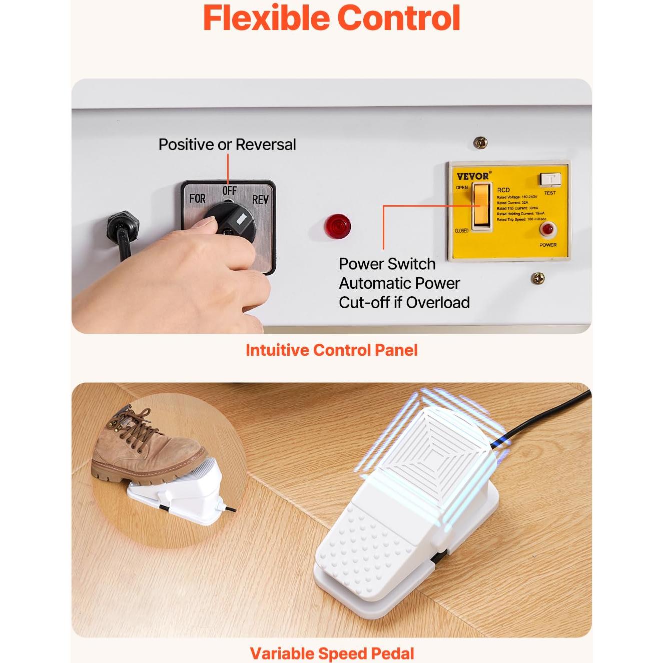 Rueda de Alfarería Vevor 25 cm 350W con Pedal y Cuenca Desmontable